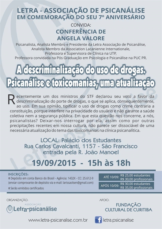  A descriminalização do uso de drogas: Psicanálise e toxicomanias, uma atualização