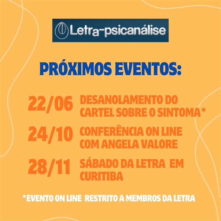  Próximos eventos da Letra